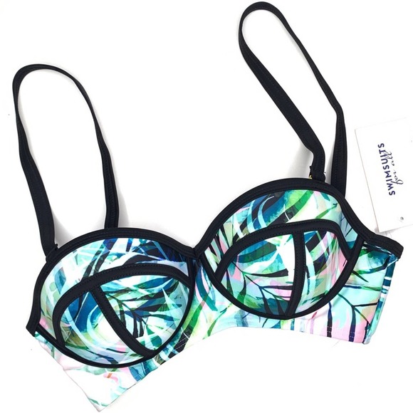 Swimsuits For All Other - Swimsuits For All Tropical Underwire Bikini Swim Top Womens Size 6